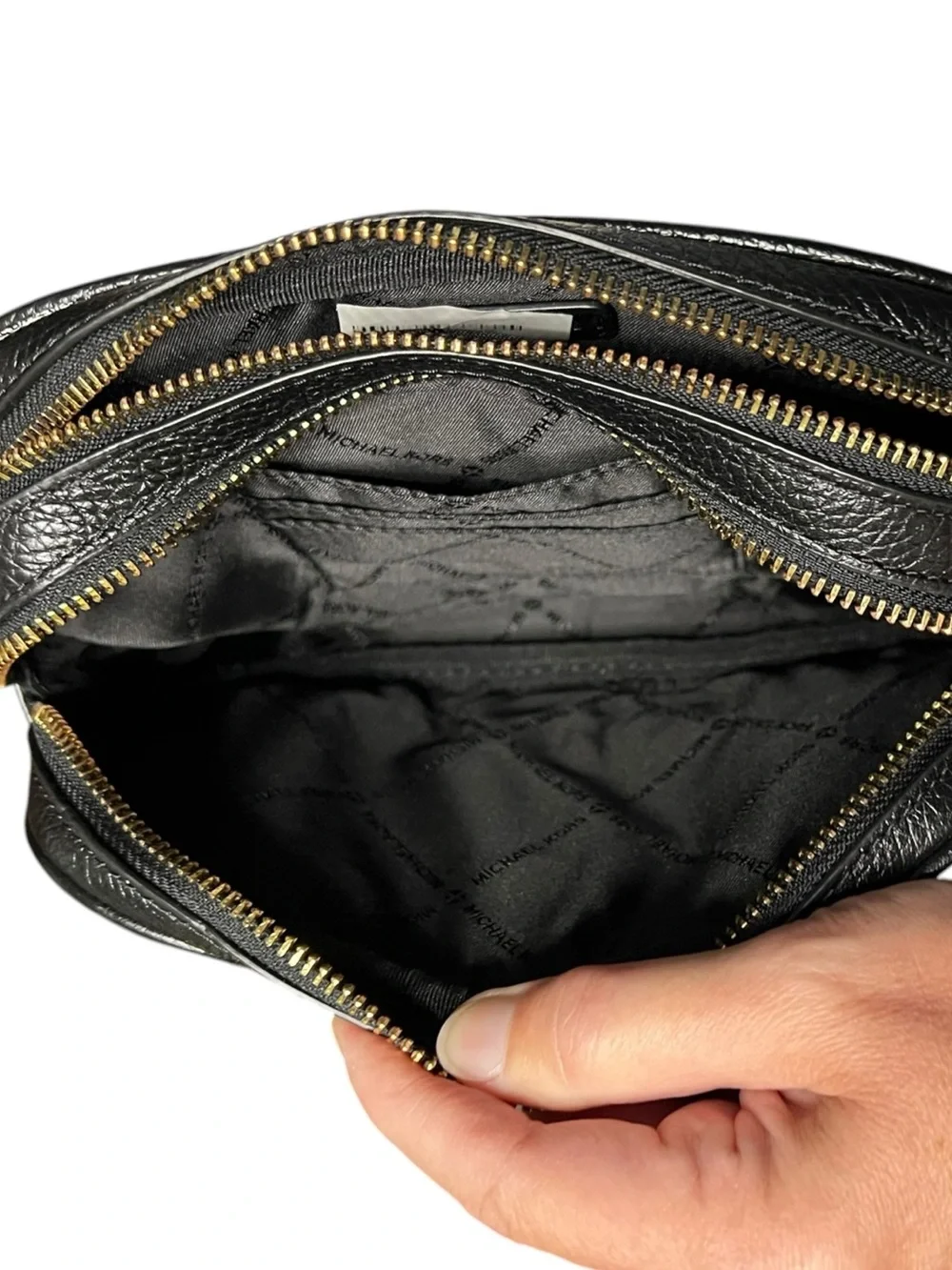 🌻NEW Michael Kors Fulton Double Zip Pebbled Leather Crossbody Bag 38H9CFTC